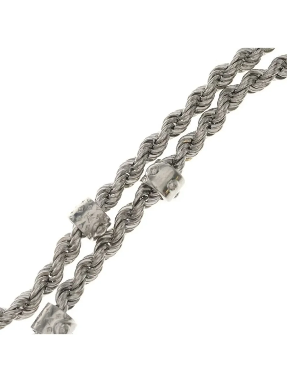 Louis Vuitton LV Rope Monogram Chain Necklace Silver